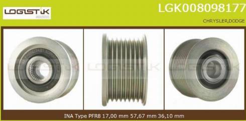 LGK LGK008098177 - Puleggia cinghia, Alternatore autozon.pro