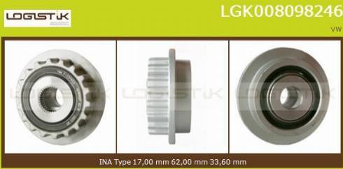 LGK LGK008098246 - Puleggia cinghia, Alternatore autozon.pro