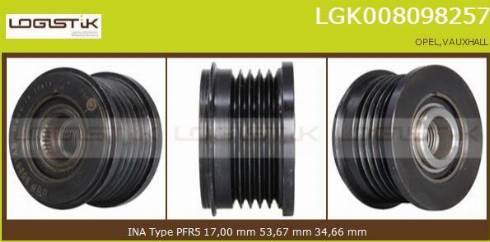 LGK LGK008098257 - Puleggia cinghia, Alternatore autozon.pro