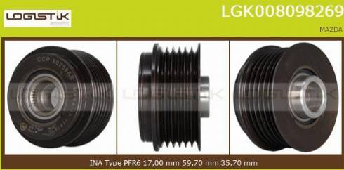 LGK LGK008098269 - Puleggia cinghia, Alternatore autozon.pro