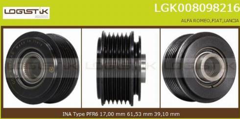 LGK LGK008098216 - Puleggia cinghia, Alternatore autozon.pro