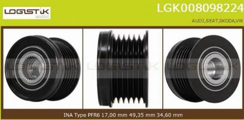 LGK LGK008098224 - Puleggia cinghia, Alternatore autozon.pro