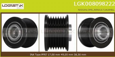 LGK LGK008098222 - Puleggia cinghia, Alternatore autozon.pro