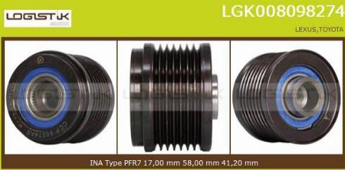 LGK LGK008098274 - Puleggia cinghia, Alternatore autozon.pro