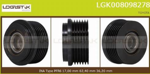 LGK LGK008098278 - Puleggia cinghia, Alternatore autozon.pro