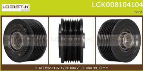 LGK LGK008104104 - Puleggia cinghia, Alternatore autozon.pro