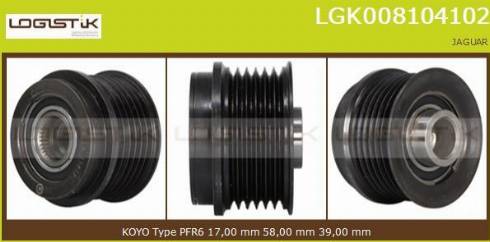 LGK LGK008104102 - Puleggia cinghia, Alternatore autozon.pro