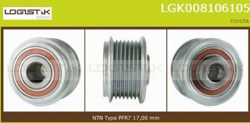 LGK LGK008106105 - Puleggia cinghia, Alternatore autozon.pro