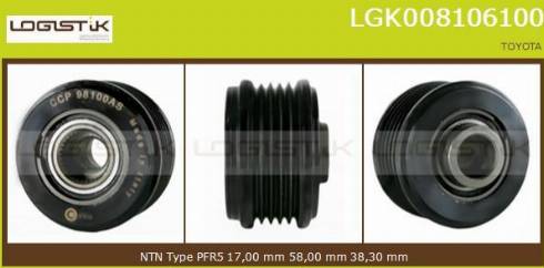 LGK LGK008106100 - Puleggia cinghia, Alternatore autozon.pro