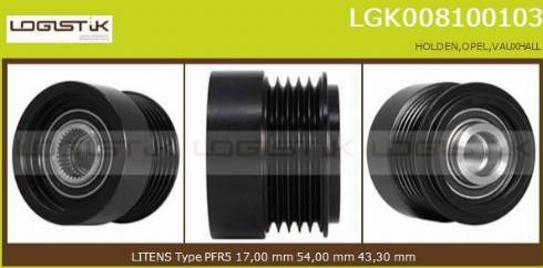 LGK LGK008100103 - Puleggia cinghia, Alternatore autozon.pro