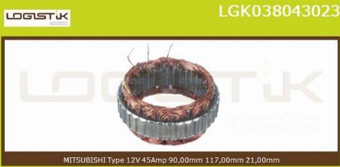 LGK LGK038043023 - Statore, Alternatore autozon.pro