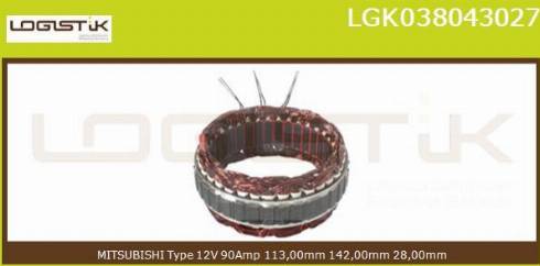 LGK LGK038043027 - Statore, Alternatore autozon.pro