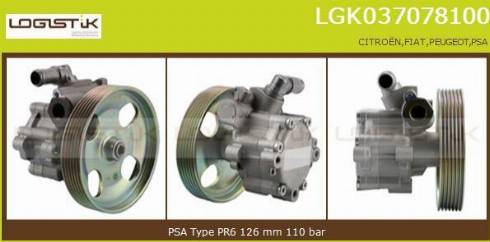 LGK LGK037078100 - Pompa idraulica, Sterzo autozon.pro