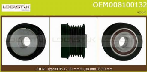 LGK OEM008100132 - Puleggia cinghia, Alternatore autozon.pro