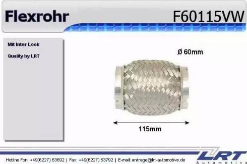 LRT F60115VW - Flessibile, Impianto gas scarico autozon.pro