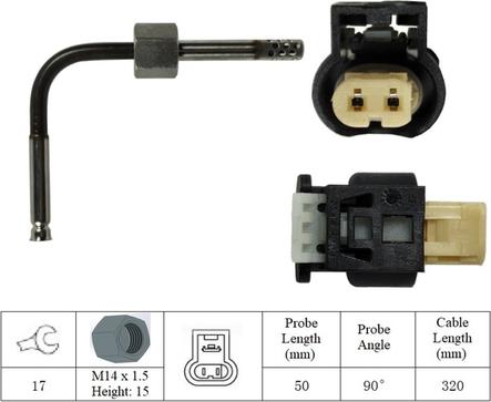 LUCAS LGS6014 - Sensore, Temperatura gas scarico autozon.pro