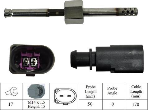 LUCAS LGS6017 - Sensore, Temperatura gas scarico autozon.pro