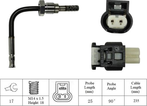 LUCAS LGS7154 - Sensore, Temperatura gas scarico autozon.pro