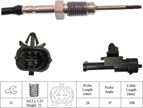 LUCAS LGS7164 - Sensore, Temperatura gas scarico autozon.pro