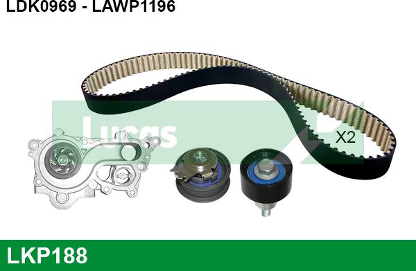 LUCAS LKP188 - Pompa acqua + Kit cinghie dentate autozon.pro