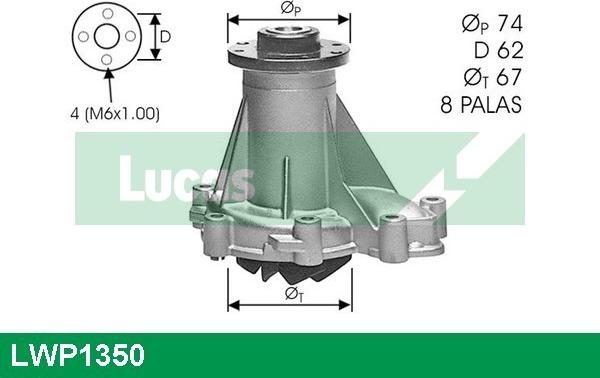 LUCAS LWP1350 - Pompa acqua autozon.pro