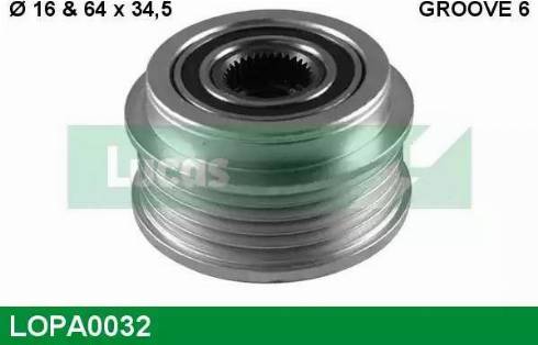 Lucas Engine Drive LOPA0032 - Puleggia cinghia, Alternatore autozon.pro