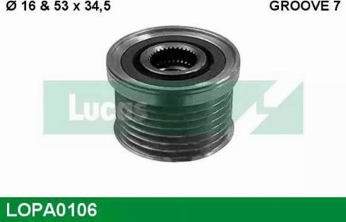 Lucas Engine Drive LOPA0106 - Puleggia cinghia, Alternatore autozon.pro