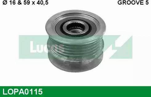 Lucas Engine Drive LOPA0115 - Puleggia cinghia, Alternatore autozon.pro