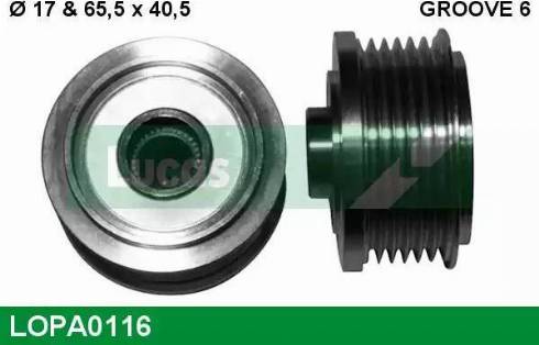 Lucas Engine Drive LOPA0116 - Puleggia cinghia, Alternatore autozon.pro