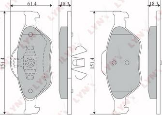 LYNXauto BD-5108 - Kit pastiglie freno, Freno a disco autozon.pro