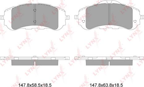 LYNXauto BD-6114 - Kit pastiglie freno, Freno a disco autozon.pro