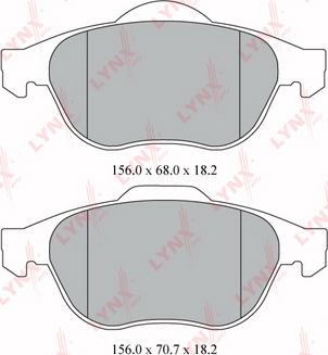 LYNXauto BD-6312 - Kit pastiglie freno, Freno a disco autozon.pro