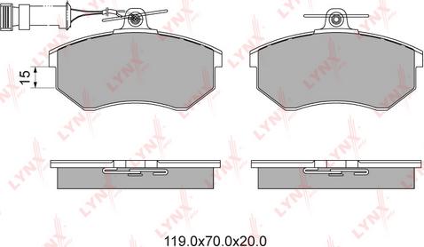 LYNXauto BD-1201 - Kit pastiglie freno, Freno a disco autozon.pro