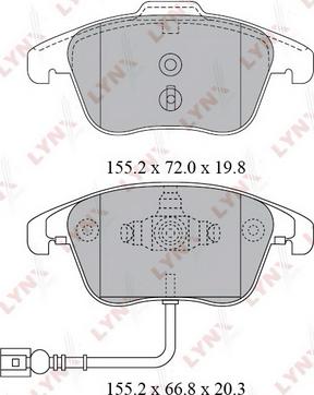 LYNXauto BD-8038 - Kit pastiglie freno, Freno a disco autozon.pro