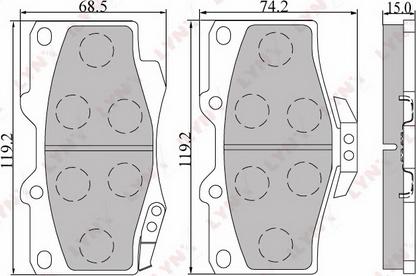 LYNXauto BD-7501 - Kit pastiglie freno, Freno a disco autozon.pro