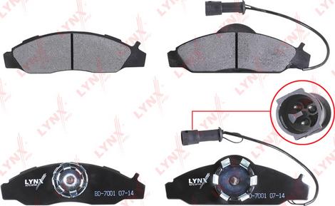 LYNXauto BD-7001 - Kit pastiglie freno, Freno a disco autozon.pro