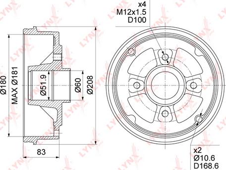 LYNXauto BM-1033 - Tamburo freno autozon.pro