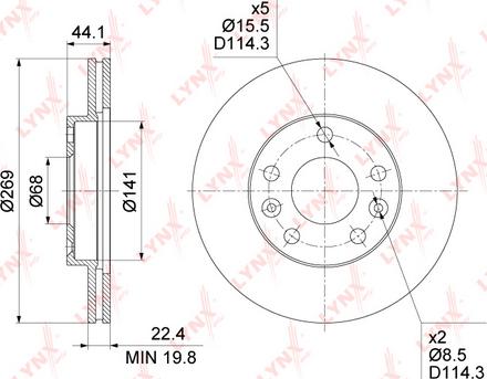 LYNXauto BN-1416 - Discofreno autozon.pro