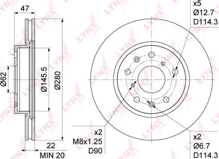 LYNXauto BN-1134 - Discofreno autozon.pro