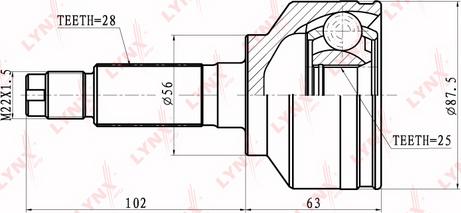 LYNXauto CO-4408 - Kit giunti, Semiasse autozon.pro