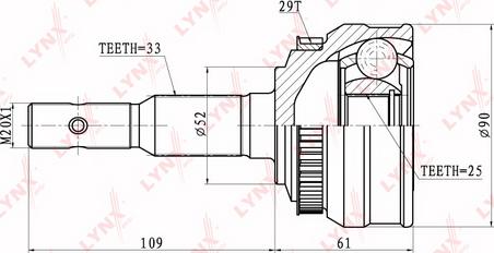 LYNXauto CO-5929A - Kit giunti, Semiasse autozon.pro