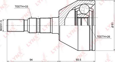 LYNXauto CO-5921 - Kit giunti, Semiasse autozon.pro