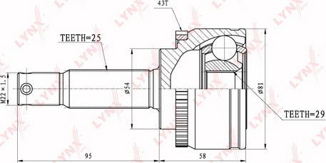 LYNXauto CO-5516A - Kit giunti, Semiasse autozon.pro