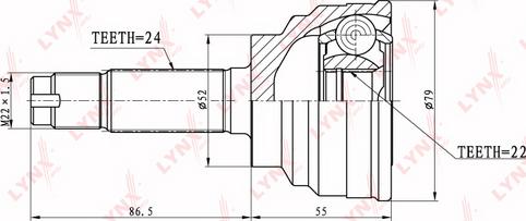 LYNXauto CO-5108 - Kit giunti, Semiasse autozon.pro