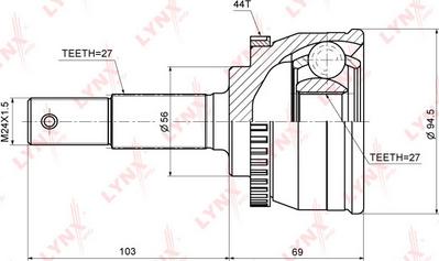 LYNXauto CO-5749A - Kit giunti, Semiasse autozon.pro