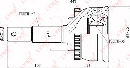 LYNXauto CO-5769A - Kit giunti, Semiasse autozon.pro