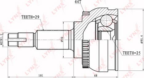 LYNXauto CO-5711A - Kit giunti, Semiasse autozon.pro