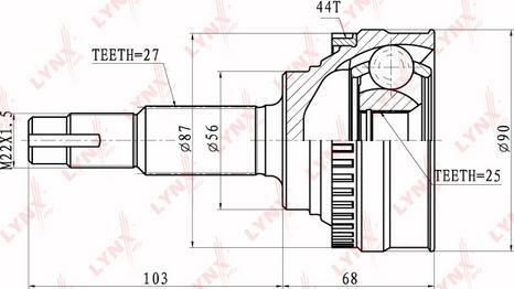 LYNXauto CO-5718A - Kit giunti, Semiasse autozon.pro