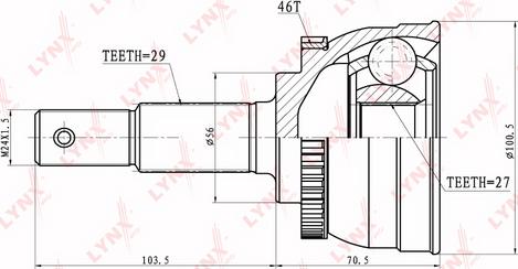 LYNXauto CO-5713A - Kit giunti, Semiasse autozon.pro