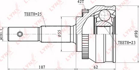 LYNXauto CO-5738A - Kit giunti, Semiasse autozon.pro